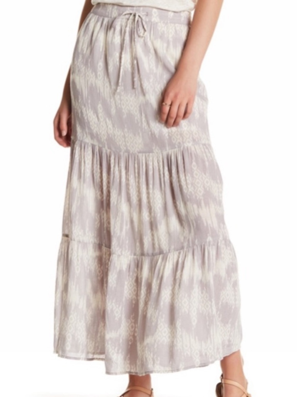 Wild Pearl Tiered Maxi Skirt XS